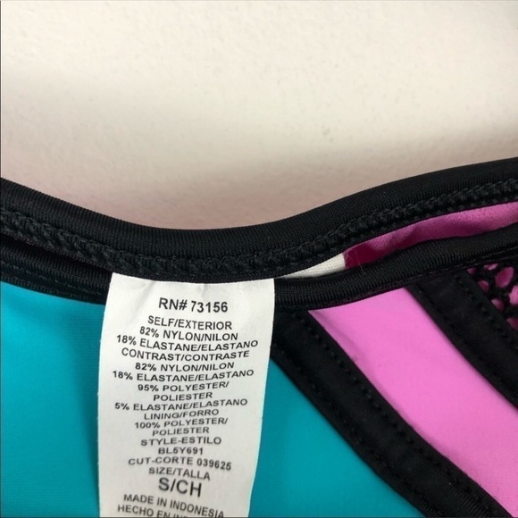 Bikini Lab Pink Geometric Hipster Bikini Bottom S - Picture 7 of 8